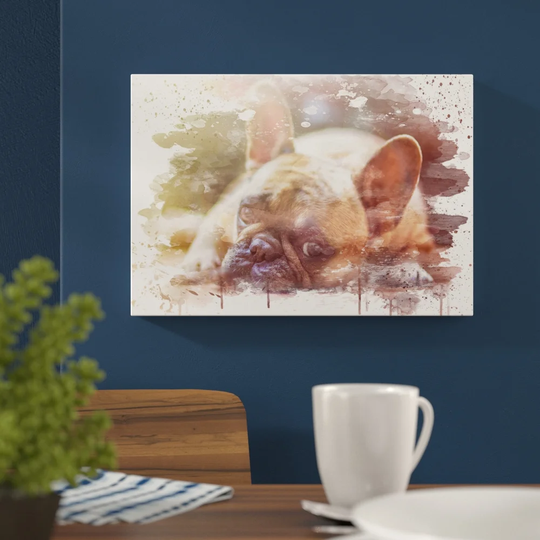 'Resting French Bulldog Dog' Graphic Art Print Poster