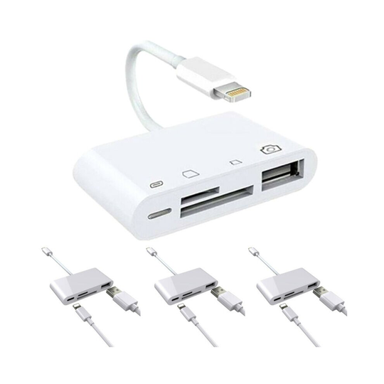 4 In 1 To TF SD Card Memory Reader Camera USB OTG Adapter For iPhone iMac iPad