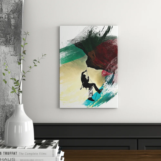 'Rock Face Mountain Climbing' Graphic Art Print Poster
