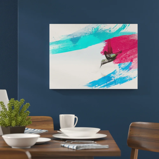 'Flying Hummingbird Bird' Graphic Art Print Poster