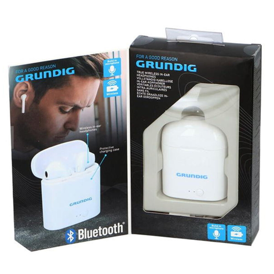 (White) Grundig True Wireless Bluetooth Earbuds