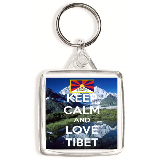 Keep Calm and Love Tibet - Double Sided Square Keyring