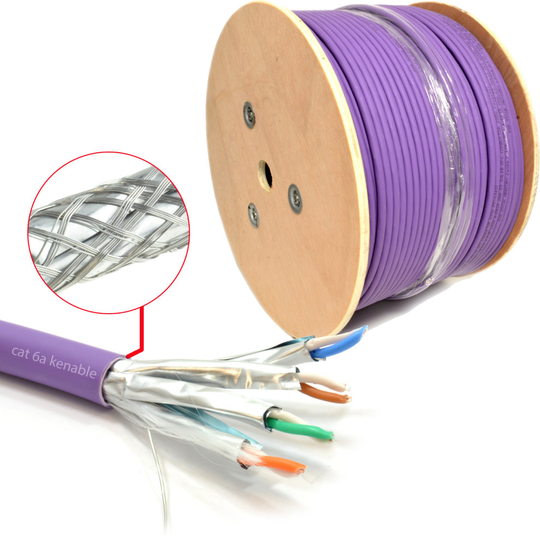 kenable Cat6A S FTP COPPER Low Smoke LSZH 10 Gigabit Network Cable Reel 305m