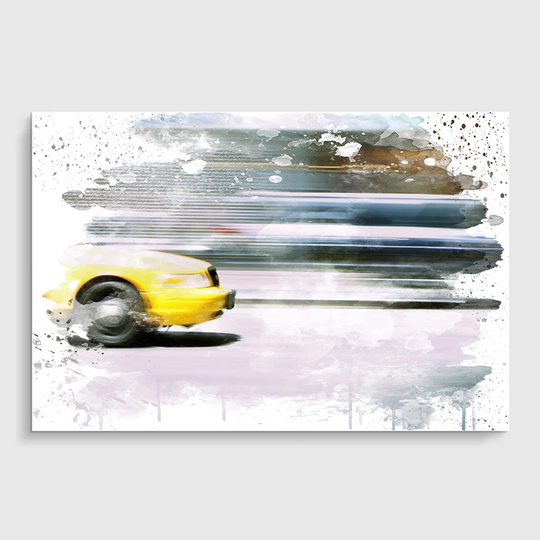 'Yellow Taxi Cab New York City' Graphic Art Print Poster