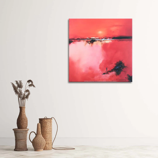 Canvas Print Red Abstraction Watercolour
