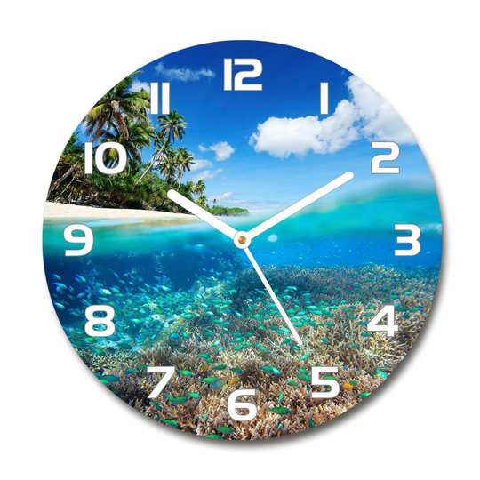 Decoration Picture Art Modern Kitchen Living Room Coral Reef 30cm Silent Wall Clock
