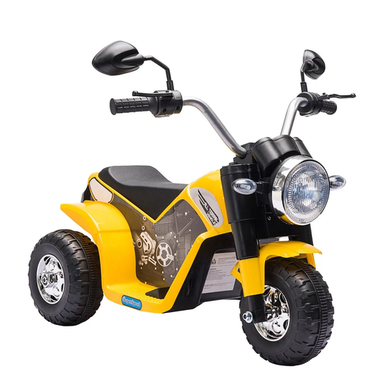 Reiten Kids 6V Electric Motorcycle Ride-On Toy with Rechargeable Battery - Yellow