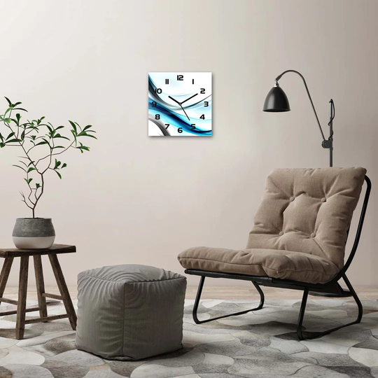 Jolaine Waves Abstraction Silent Wall Clock