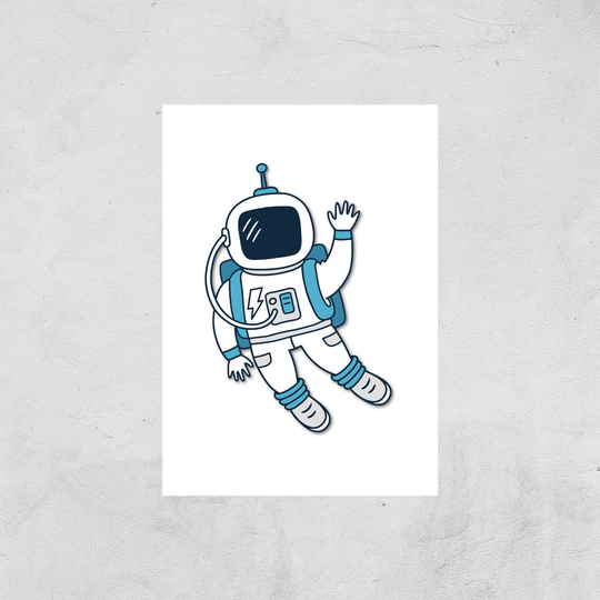 Astronaut Waving Art Print - A3 - Print Only