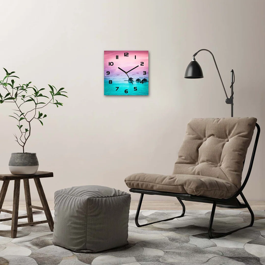 Bungalows Above the Water Silent Wall Clock