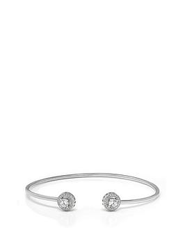 Say It With Diamonds Halo Bangle - Sterling Silver, Silver, Women