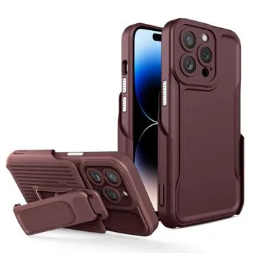Explorer Series iPhone 14 Pro Max Hybrid Case with Belt Clip - Coffee