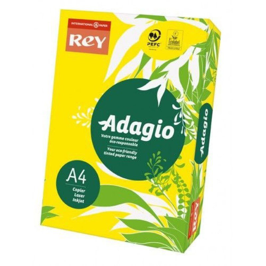 Rey Adagio A4 80gsm Deep Yellow (Ream 500 Sheets)