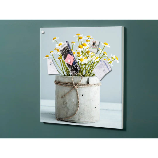 Notiz Motive Shabby Flowers Magnetic Wall Mounted Cork Board