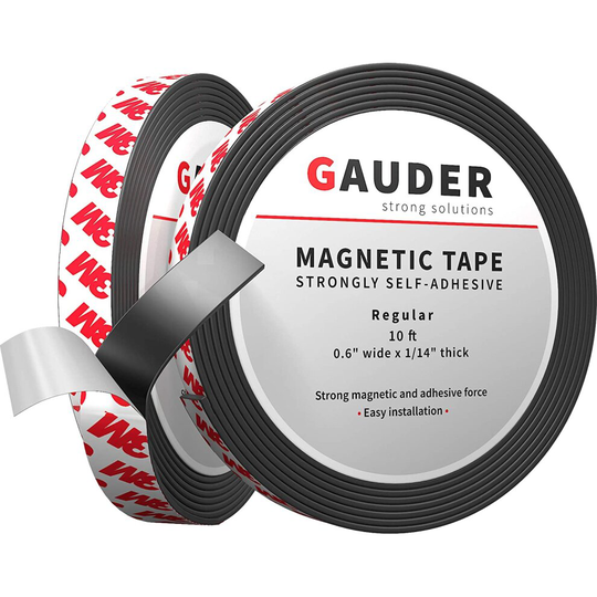 GAUDER Magnetic Tape Self Adhesive | Magnet Strips with Adhesive Backing | Magnet Roll