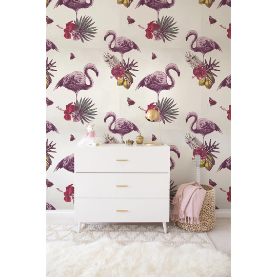 Harkless Flamingohibiscus Birds Pastel Wallpaper