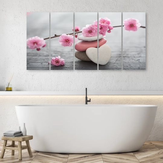 Canvas Print Heart Stone Pink