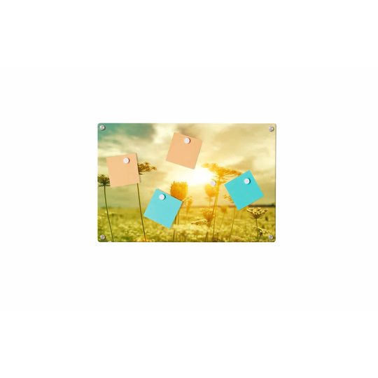 Flowers Sunrise Magnetic Wall Mounted Photo Memo Board
