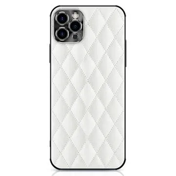 Rhombus Series iPhone 14 Pro Max Coated Case - White
