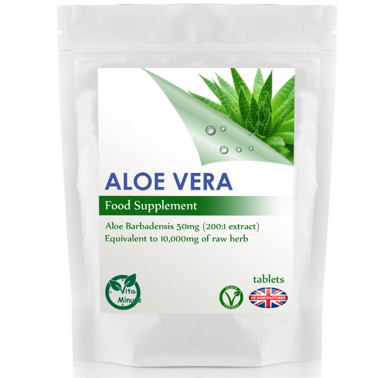 High Potency 10000mg Aloe Vera (100 Tablets) Skin & Hair Care, UK (V)