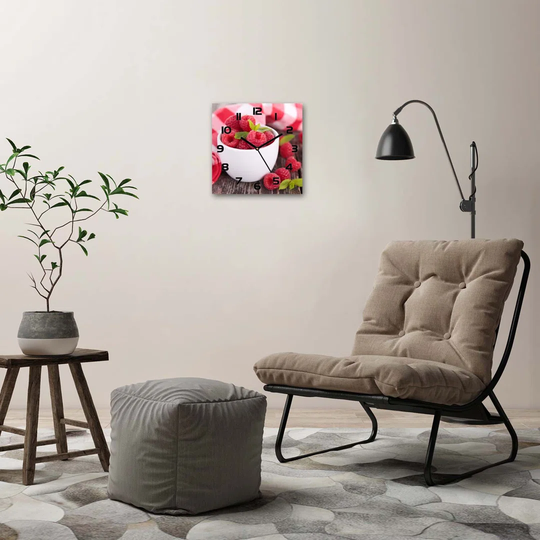 Raspberries in a Bowl Silent Wall Clock