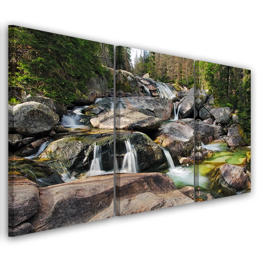 Canvas Print Waterfall Forest Brook Rocks