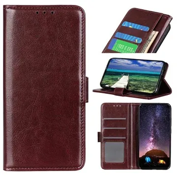 Motorola Edge 20 Pro Wallet Case with Magnetic Closure - Brown
