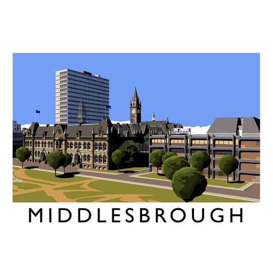Middlesbrough - Graphic Art Print on Paper