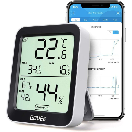 Bluetooth Digital Thermometer Hygrometer Humidity Sensor Smart Alert