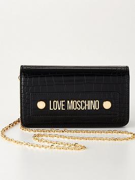 Love Moschino Croc Mini Cross-Body Bag - Black