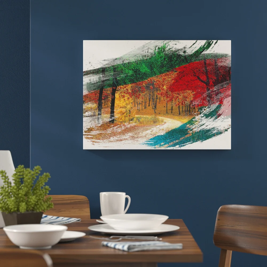 'Landscape Autumn Fall Woodland Forest' Graphic Art Print Poster