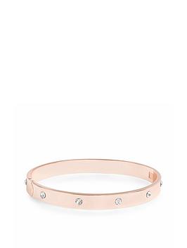 Jon Richard Rose Gold Polished Crystal Bangle