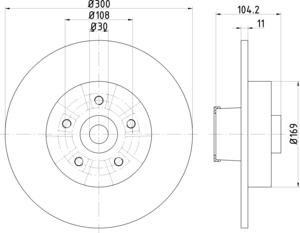 Mintex MDC2620 Pair Of Solid rear Brake Disc