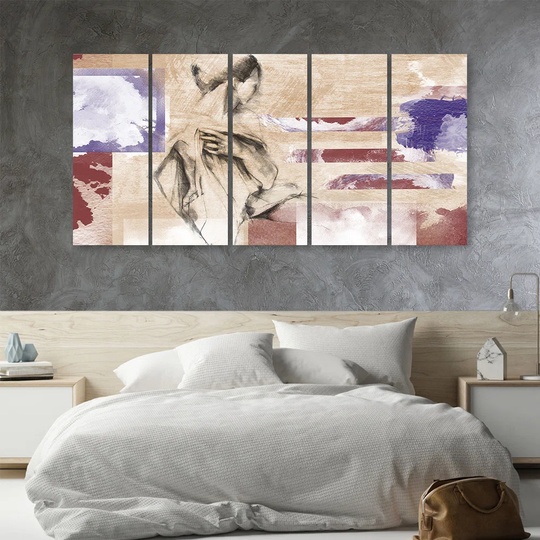 Canvas Print Female Abstraction Beige