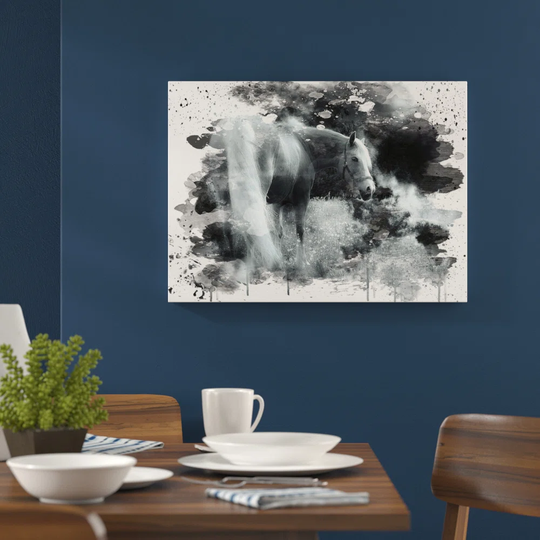 'White Horse Forest' Graphic Art Print Poster