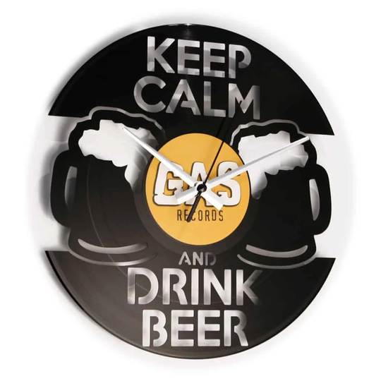 Drink Beer Vinyl for Beer Lovers 30cm Silent Wall Clock