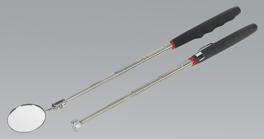 Siegen S0940 Telescopic Magnetic Pick-Up Tool & Inspection Mirror Set 2pc