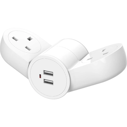 Quirky Pivot Power Foldable Travel Plug - White