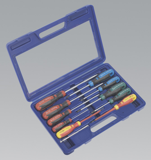 Sealey AK4303 | Screwdriver Set with Carry-Case 11pc GripMAX®
