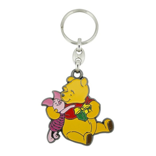Disney Winnie The Pooh & Piglet Present Enamelled Licensed Keychain-Keyring