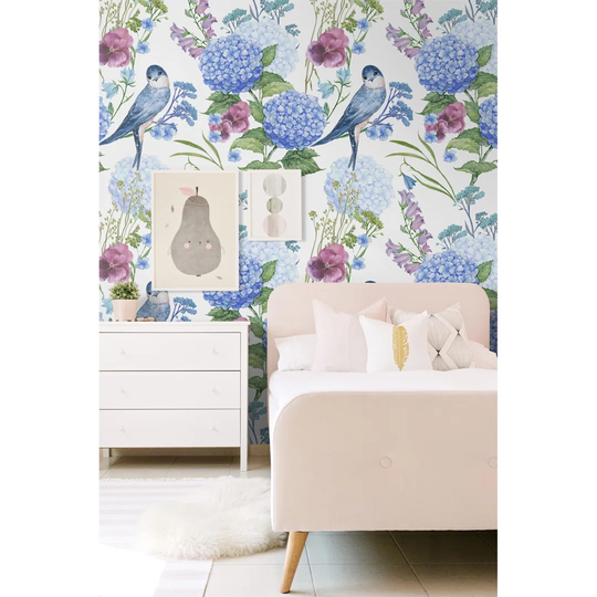 Atanasa Birds Flowers Wallpaper