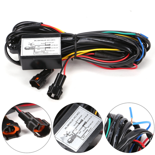 LED Running Light Auto Dimmer Relay On/Off Controller Switch Harness