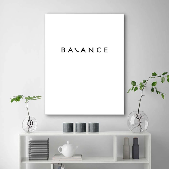 Canvas Print Inscription Balance