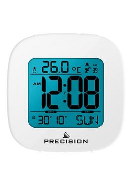 Precision Radio Controlled Lcd White Alarm Clock