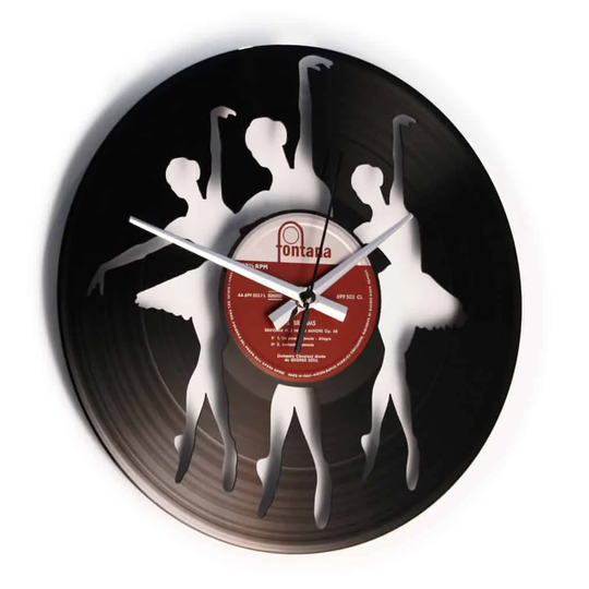 Ballerinas Vinyl with Ballet Dancers 30cm Silent Wall Clock
