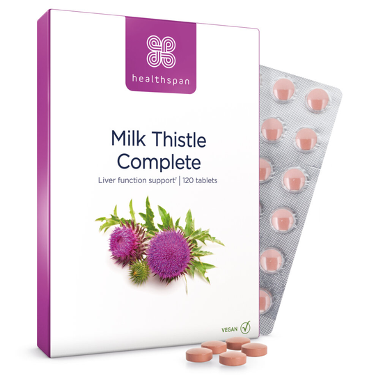 Healthspan Milk Thistle Complete, 120 Tablets, B Vitamins & Calcium