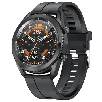 Waterproof Smart Watch with Heart Rate L16 - Silicone - Black