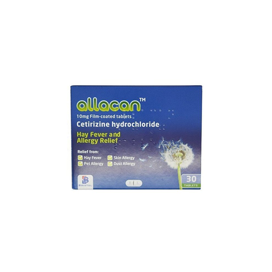 Allacan Cetirizine Hayfever & Allergy 30 Tablets