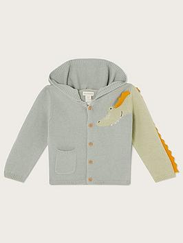 Monsoon Baby Boys Crocodile Hooded Cardigan - Green