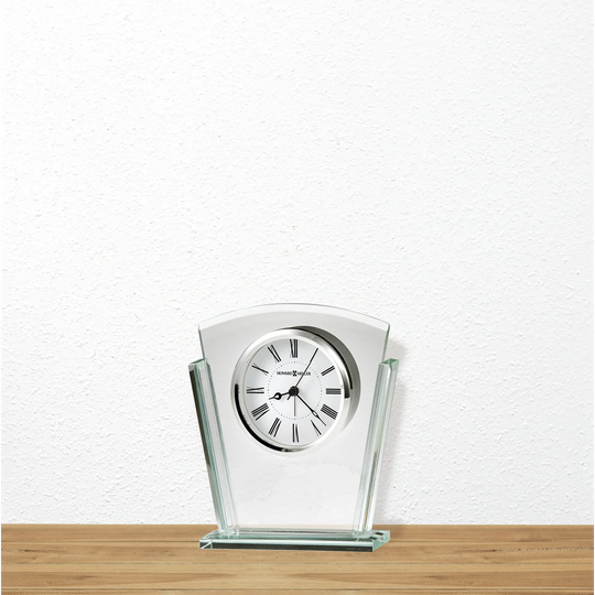 Granby Modern & Contemporary Analog Quartz Tabletop Clock in Polished Silver/White/Black